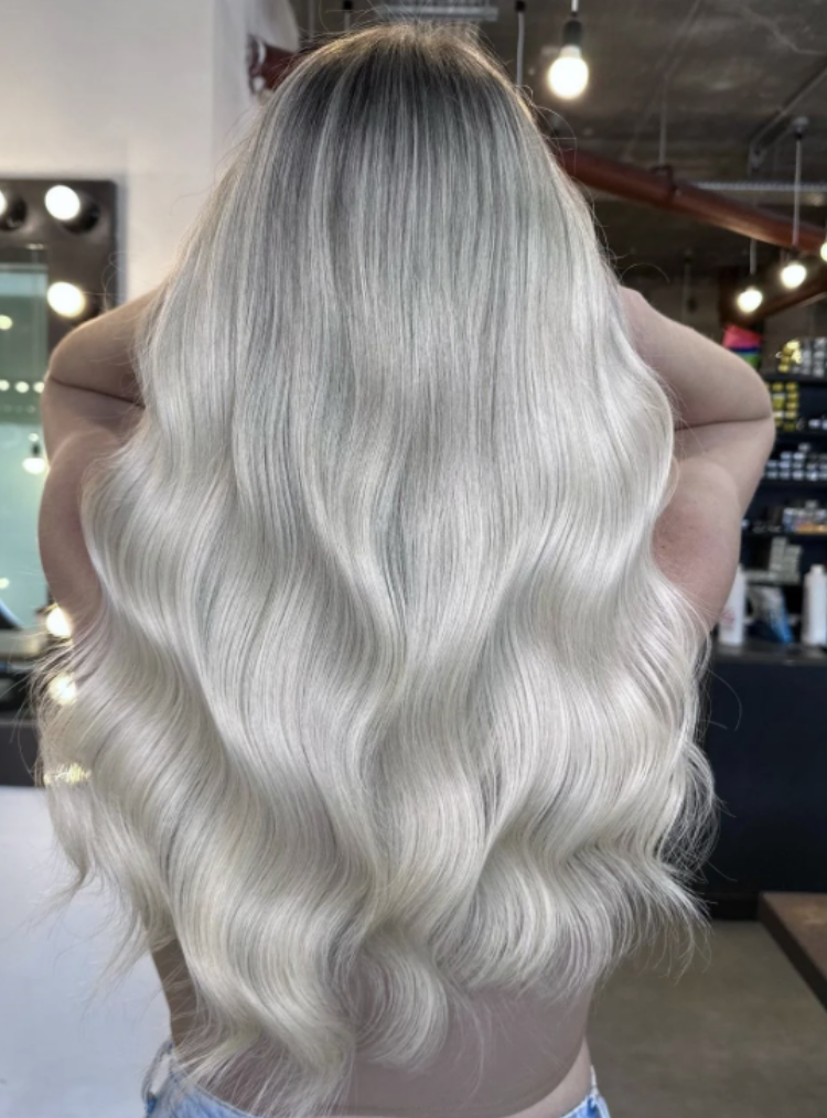 Sophizo Hair Oil — glossy white hair result